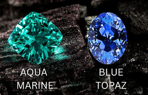 Fine aquamarine and blue topaz gemstones